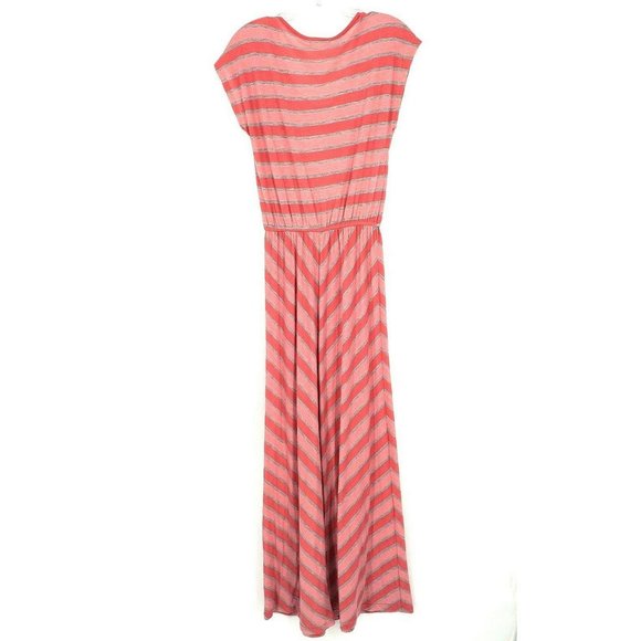 Puella Size S Pink Gray Chevron Striped Maxi Dress - Picture 2 of 4
